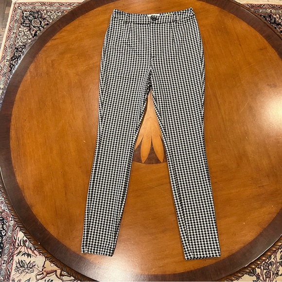 Maeve Anthropologie Black/White Gingham High-Rise Legging/Pant Stretch Nylon 4 - Picture 3 of 16
